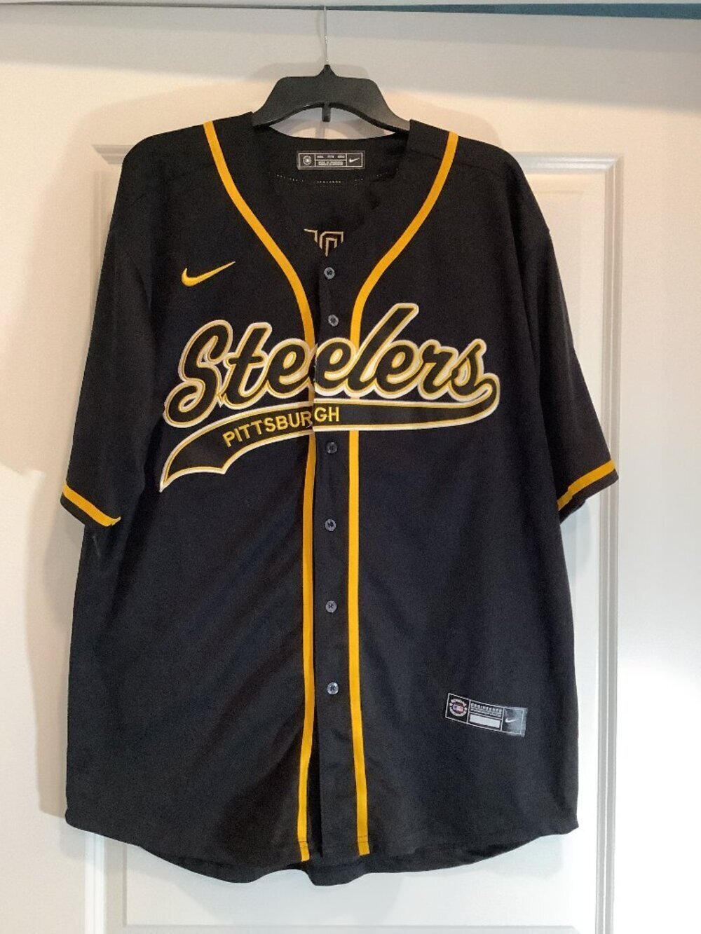 Pittsburgh Steelers Baseball Style Jersey, Size XXXL, Harris #22, Nike